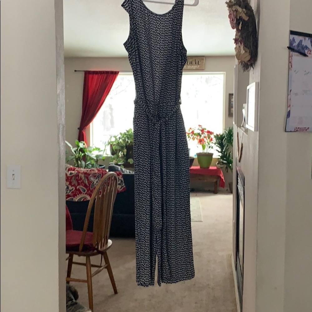 Black and white shin length jumper